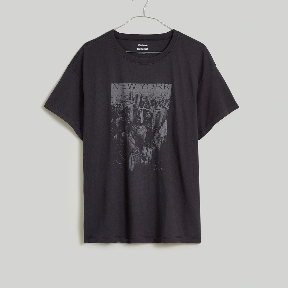 Madewell Black New York Graphic Short Sleeve Tee